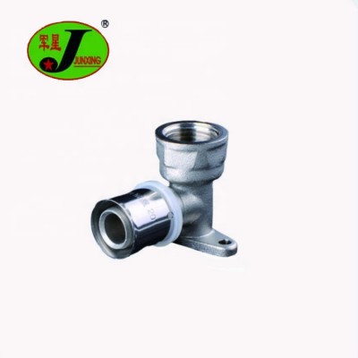 Junxing 16*1/2 90 elbow with plate pex press fitting